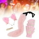 thumbnail image 1 of Juego de orejas, patas y cola de gato de peluche, juego de roles para vacaciones, actuación en escenario, baile de graduación Rosa, 1 of 10