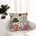 thumbnail image 6 of Pofeuu Vintage Coffee Print Double-sided plush pillowcase Square Throw Pillow Covers Pillows Cover for Living Room Bedroom Sofa Couch Cushion Cover（No pillow core）-16"x16", 6 of 7