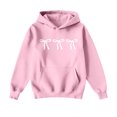 thumbnail image 7 of Women's Fashion Lightweight Long Sleeve Pullover with Pockets Preppy Graphic Hoodie with Bow Print for Fashion Looks,Pink,XL, 7 of 7