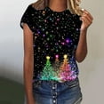 thumbnail image 2 of Women's Christmas Sweatshirts Christmas Meteor Graphic Tee Shirts Relaxed Fit Tops Short Sleeve Pullover Sweater Blouse Trendy 2025 Summer Blouses, 2 of 4