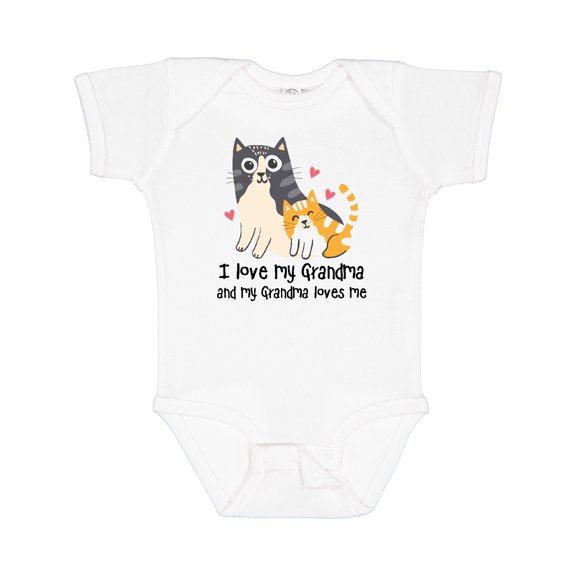 Inktastic I Love My Grandma Loves Me Cat Boys or Girls Baby Bodysuit