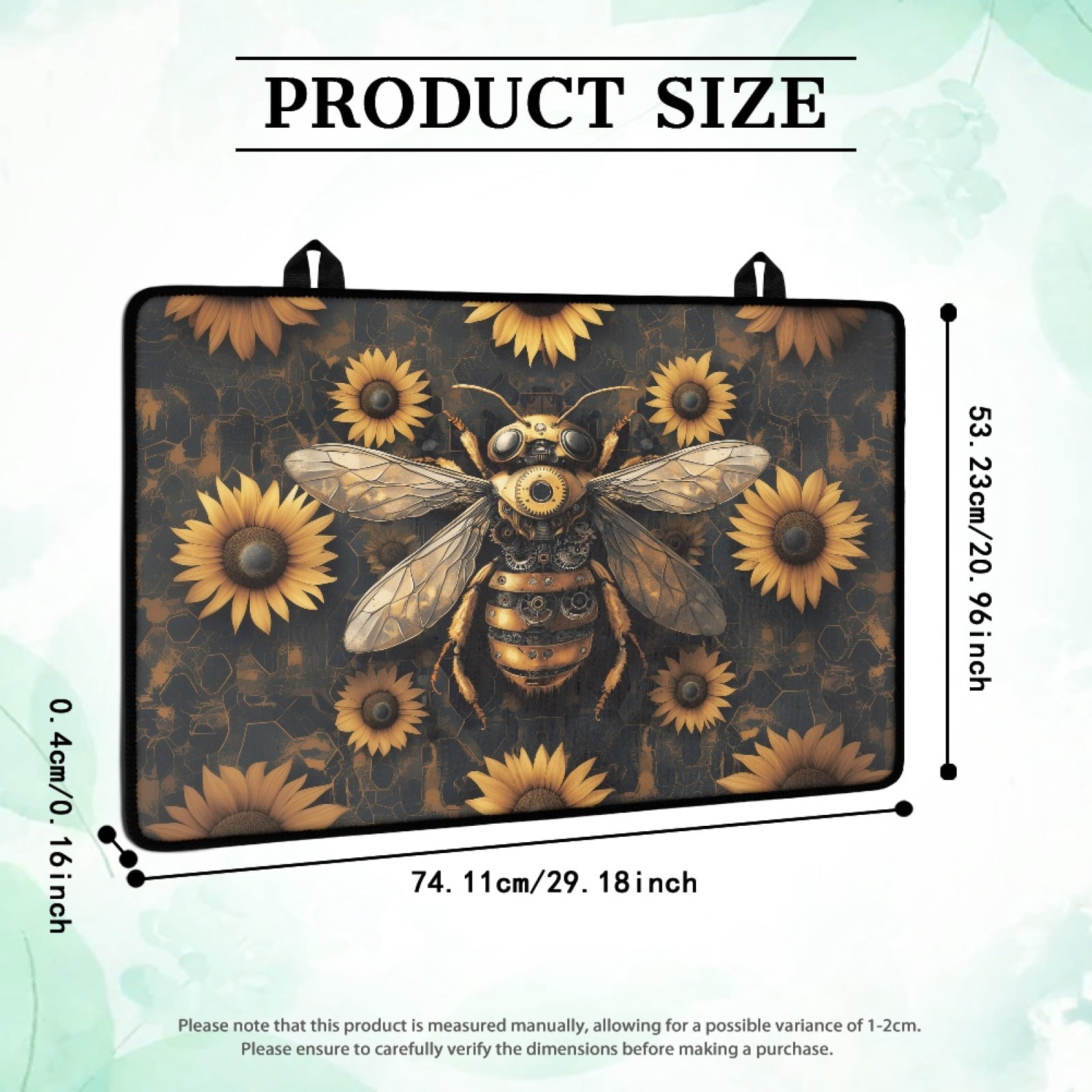 Xoenoiee Bee Sunflower Print Stove Top Covers, 29.18 x 20.96 inch Electric Stove Cover Mat, Waterproof Glass Top Stove Cover, Ceramic Glass Cooktop Protector, Flat Top Oven Cover