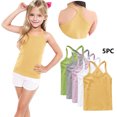 thumbnail image 2 of FamilyThread 5 Pack Girls Tank Tops Solid Sleeveless Undershirts Scoop Neck Undershirts Soft Tops For 1-13Y, 2 of 9