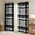 thumbnail image 2 of Homewish Classic Geometric Plaid Black Out Curtains,Modern Geometric Curtains Pack of 2 (42x63 Each),Gray Black Grid Bedroom Curtains For Boys Kids,Super Cozy Room Decor, 2 of 6