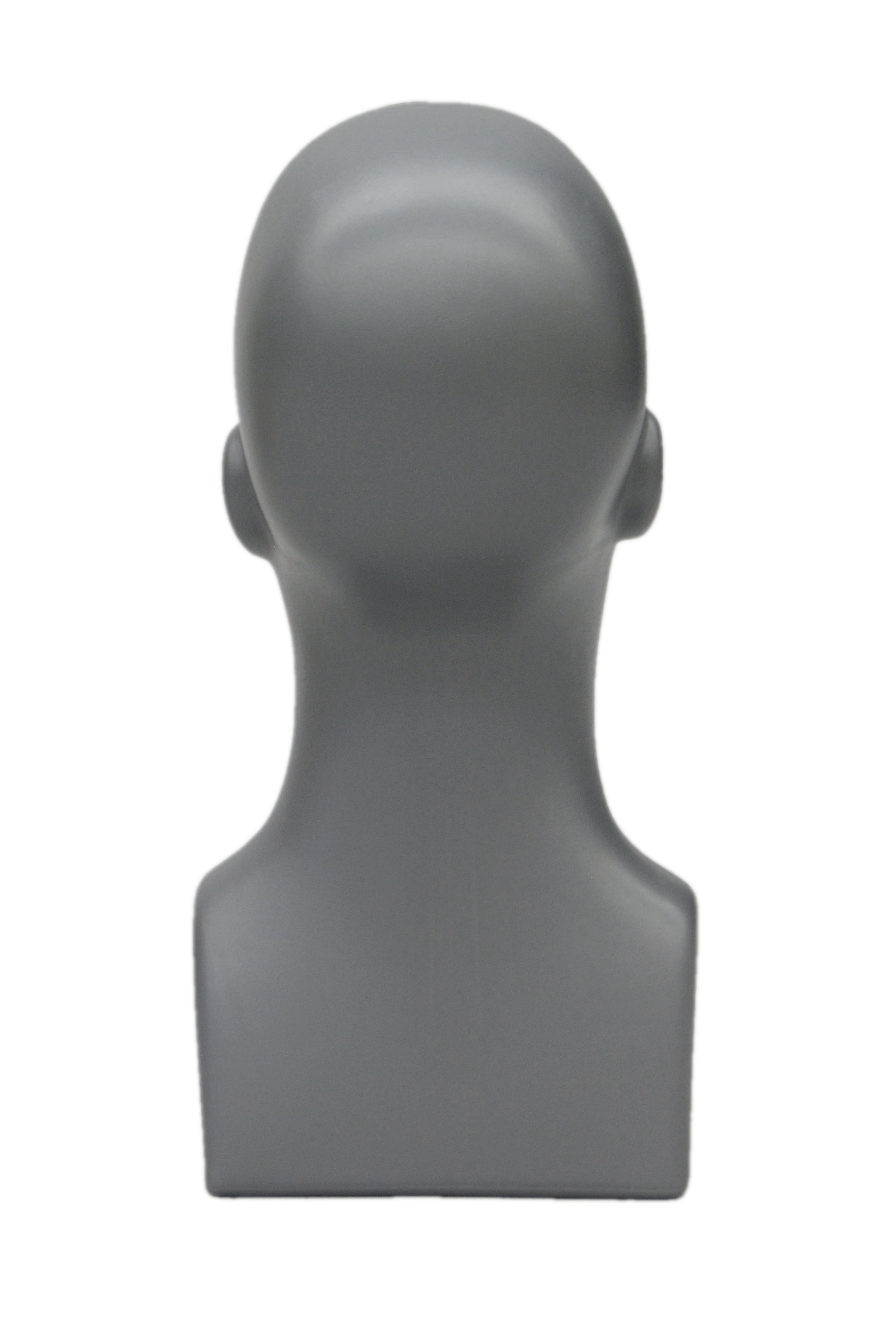 Gray Mannequin Head Display, 16 Tall Adult Male Plastic,2 Pack-M-GY