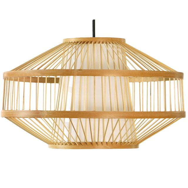1 Light Natural Chandelier 9 inch Pendant Lamp Hanging Light Fixture with Shade