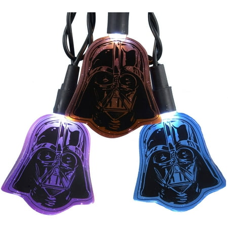 Kurt Adler UL 10-Light LED Multi Darth Vader Flat Helmet Light Set