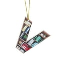 thumbnail image 1 of Book Lovers Heart Shaped Bookshelf Pendant Acrylic Ornament Holiday Hats, 1 of 7