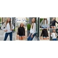 thumbnail image 7 of Oudiya Girls Long Sleeve White Shirts Chiffon Swiss Dot Blouses Frill Neck Top Casual Loose Cute Tee for Kids 6-13Y, 7 of 7