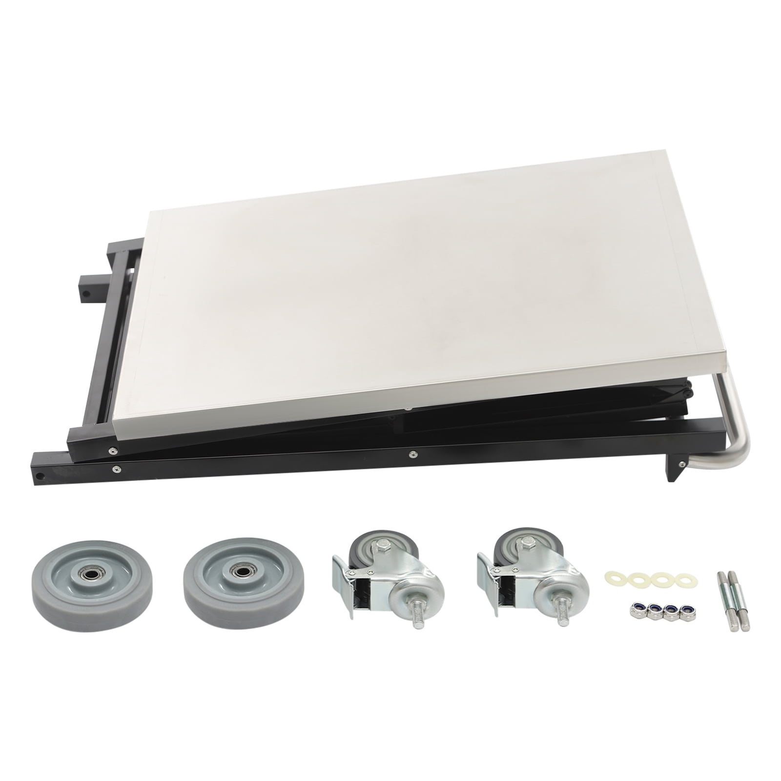 Heavy Duty Folding Hand Truck with 660 lbs Capacity, 2-in-1 Design, Removable Cage, and 4 Silent TPR Wheels for Home and Commercial Use
