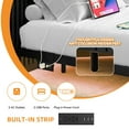thumbnail image 4 of edx King Size Floating Bed Frame, Metal Platform Bed Frame with LED Lights, Charging Station with 2 Outlets & USB Ports, No Box Spring Needed, Anti-Sliding, Noise Free, Easy Assembly, Black, 4 of 9