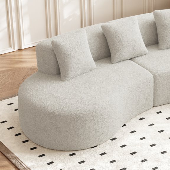 Miekor Furniture Modern Curved Sectional Sofa, 5-Seater Couch, Comfortable and Stylish for Living Room, Apartment, Home Decor, Easy Assembly 89038