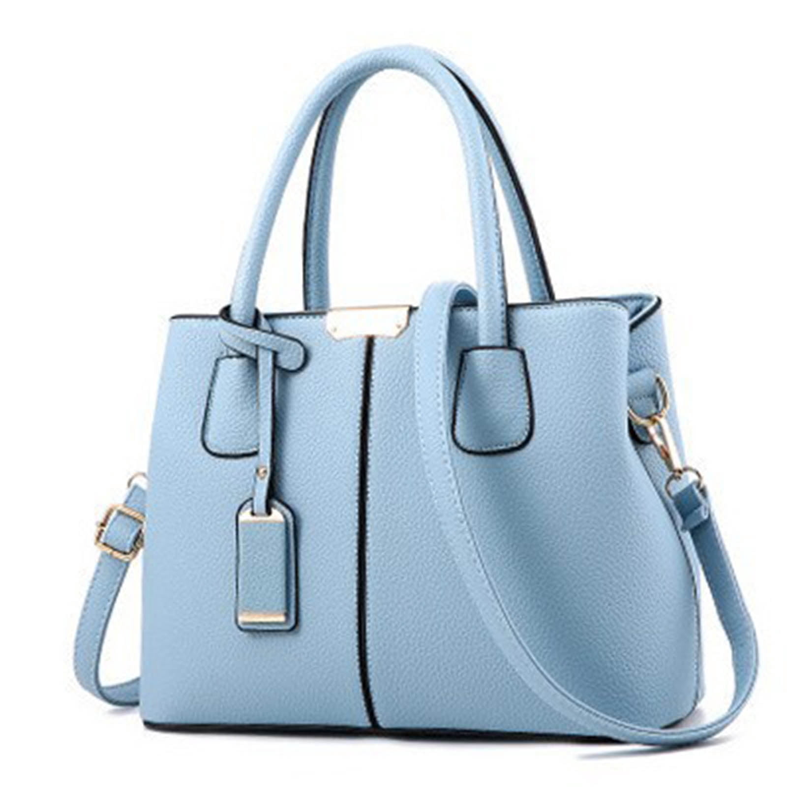 Faraee Purses and Handbags for Women Leather Tote Top Handle Satchel Crossbody Work Shoulder Bags Ladies Blue