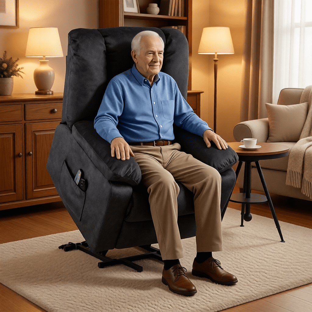 Segmart Power Lift Recliner Chair with Massage and Heating, Electric Adjustable Reclining Sofa Chair for Elderly, Velvet Fabric, Overstuffed Comfort with Side Pocket & USB Port, Gray