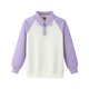 thumbnail image 2 of Sudaderas sin capucha Ropa para niños Camisa con bloques de color para niños y niñas Sudadera con solapa con inserción en los hombros Top infantil de primavera en contraste Camiseta de algodón para ni, 2 of 9