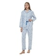 thumbnail image 4 of GLOBAL Women's 100% Cotton Flannel Pajama Set - Cozy Winter 2-Piece Loungewear with Button-Down Top & Pants, Size S-3XL, 4 of 7