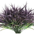 thumbnail image 4 of 10 Bundles Artificial Plants Outdoor Fake Grass Greenery Stems UV Resistant Faux Plastic Plants Shrubs for Spring Summer Home Garden Pathway Window Box Front Porch Decor, Green, 4 of 5