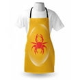 thumbnail image 3 of Crabs Apron Crab Icon in an Abstract Bubble on Yellow Background Seafood Theme, Unisex Kitchen Bib Apron with Adjustable Neck for Cooking Baking Gardening, Marigold Dark Coral White, by Ambesonne, 3 of 3