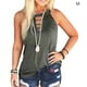 thumbnail image 4 of Camiseta sin mangas con cuello halter Qarigey para Mujer Verde Militar, 4 of 6