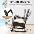 thumbnail image 6 of Gymax 3 Pieces Rocking Wicker Bistro Set Outdoor Front Porch Rocker Chairs Conversation Set White, 6 of 10