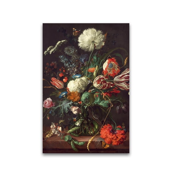 Flowers In Vase Dark Paintings Poster -Image by Shutterstock