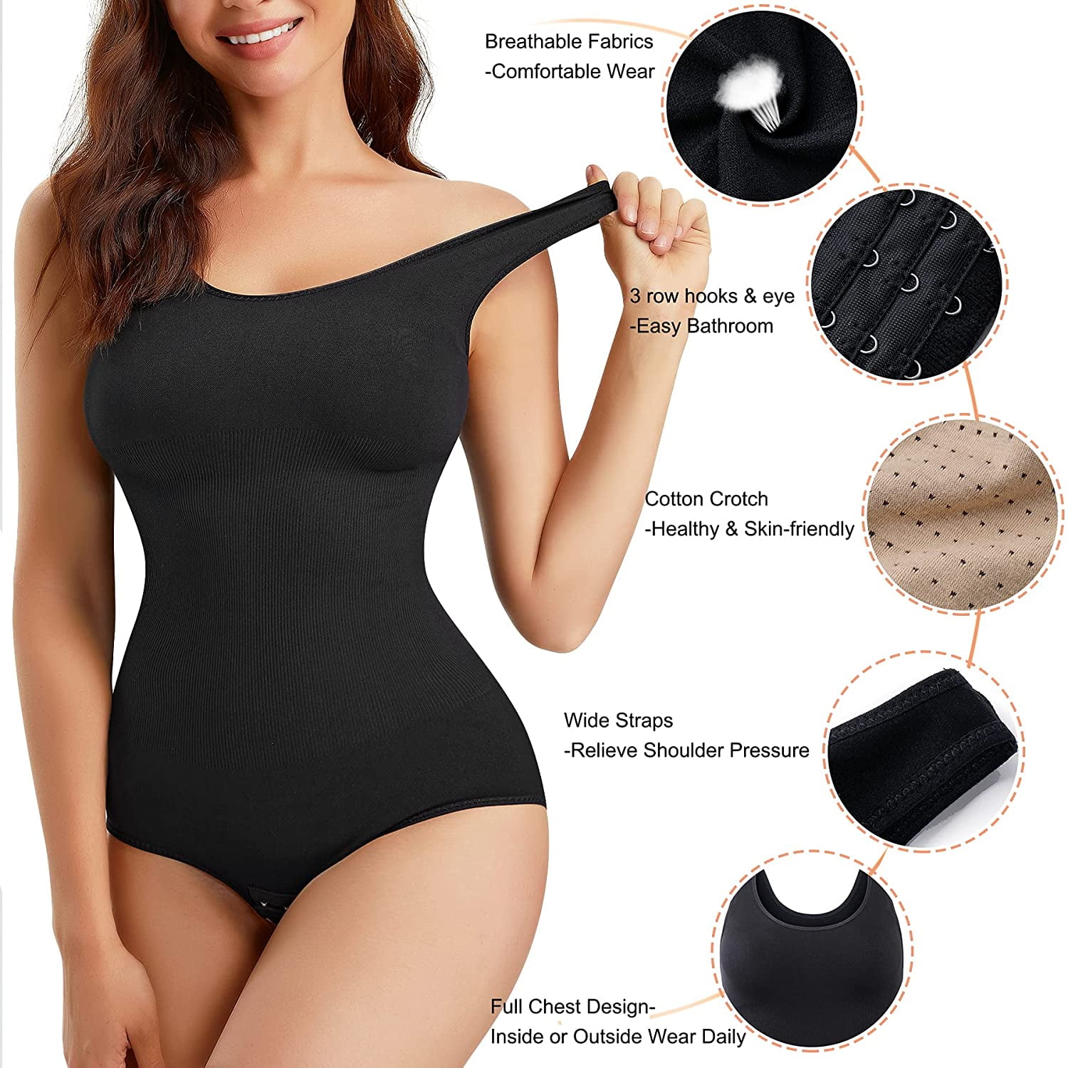 Irisnaya Shapewear Bodysuit for Women Tummy Control Body Shaper