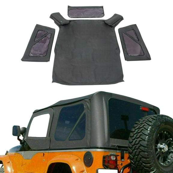 labwork Frameless Trail Top with Tinted Rear and Side Windows Black Diamond Replacement for Jeep Wrangler JK 2 Door 2007-2009