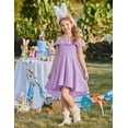 thumbnail image 3 of Arshiner Girls Summer Dress Off Shoulder Flutter Sleeve Midi Swing Cassual Formal Dresses with Pocket, 3 of 6