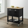 thumbnail image 2 of Riverbay Furniture Transitional Wood and Butcher Block Kitchen Cart in Black, 2 of 12