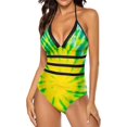 thumbnail image 2 of NICKSUN Maillot de Bain une Pièce pour Femmes Contrôle du Ventre Maillot de Bain Modeste Col en V, 2 of 9