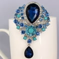 thumbnail image 5 of AMERTEER Broche en Verre Forme de Goutte d'Eau en Strass Broche Électroplaquée Longue Durée Décoration de Fête Rouge, 5 of 5