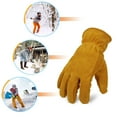 thumbnail image 5 of OZERO Insulated Gloves Cold Proof Leather Winter Work Glove Thick Thermal Imitation Lambswool Gold, 5 of 9