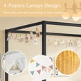 thumbnail image 5 of Bellemave Full Size Floor Bed Frame with 4-Poster and Fence Guardrails Metal Floor Canopy Bed Montessori Bed (Full, Black without Wardrobe), 5 of 9