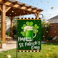 thumbnail image 6 of Lilixerw Double-Sided St. Patrick's Day Garden Flag,Weatherproof Premium Linen Yard Flag with Double-Stitched Edges,Happy Green Clover Decorative Flag for Outdoor Garden,18x12 Inch, 6 of 6