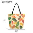 thumbnail image 5 of FORMRS Womens Canvas Tote Bag with Zipper Inner Pocket Shoulder Handbag, Green Retro Autumn Leaves, 5 of 7