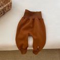 thumbnail image 2 of Odeerbi Infant Boys Girls Cotton Pants Winter Thermal Trousers Fall Winter Warm Pants Fleece Leggings High Waist Thickened Cotton Trousers Outer Wear Brown 6-9 Months, 2 of 6
