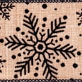 thumbnail image 2 of Vickerman 2.5" x 10 yd Cream and Black Snowflake Ribbon, 2 of 2
