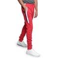 thumbnail image 4 of G-Style USA Men's Hip Hop Slim Fit Track Pants - Athletic Jogger Scrunched Bungee Double Striped - Red - Large, 4 of 5