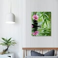 thumbnail image 4 of Nawypu   Spa Zen Stone Giclee Canvas Prints Wall Art Paintings Pictures for Living Room Bedroom Home Office Decor Modern Stretched and Framed Green Bamboo Pink Flowers Romance Artwork, 4 of 5