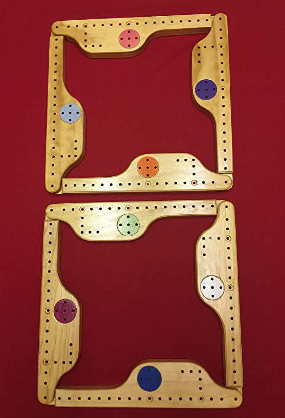 Pegs and Jokers Board Game 8 Player Handcrafted in the USA, of Select Pine Wood