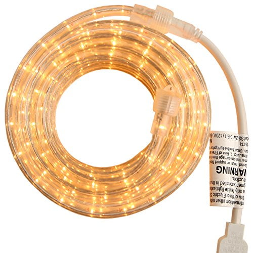PERSIK 18 Feet Waterproof LED Warm White Rope Light for Party Decorations 