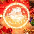 thumbnail image 4 of Christmas Hanging Light Bell Snowman Acrylic Snowflake Santa Claus 3D Lamp for Window, 4 of 8