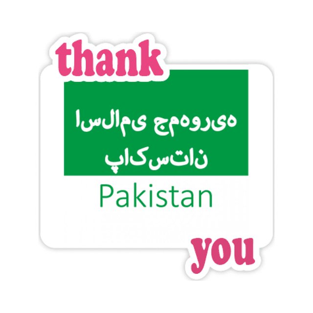 Drapeau National du Pakistan Texte Insigne Merci Autocollants Citation Reconnaissante