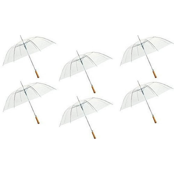 Barton Outdoors™ 48" Auto-Open Clear Transparent Rain Umbrella, Regular Adult Size, 6 Pack
