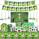 thumbnail image 2 of Decoraciones de cumpleaños con tema de fútbol para niño, vajilla desechable, mantel de paja, telón de fondo, suministros para fiesta de Baby Shower, Gif, 2 of 5