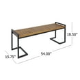 thumbnail image 4 of GDF Studio Noel Outdoor Industrial Acacia Wood and Iron Bench, Teak, 4 of 6