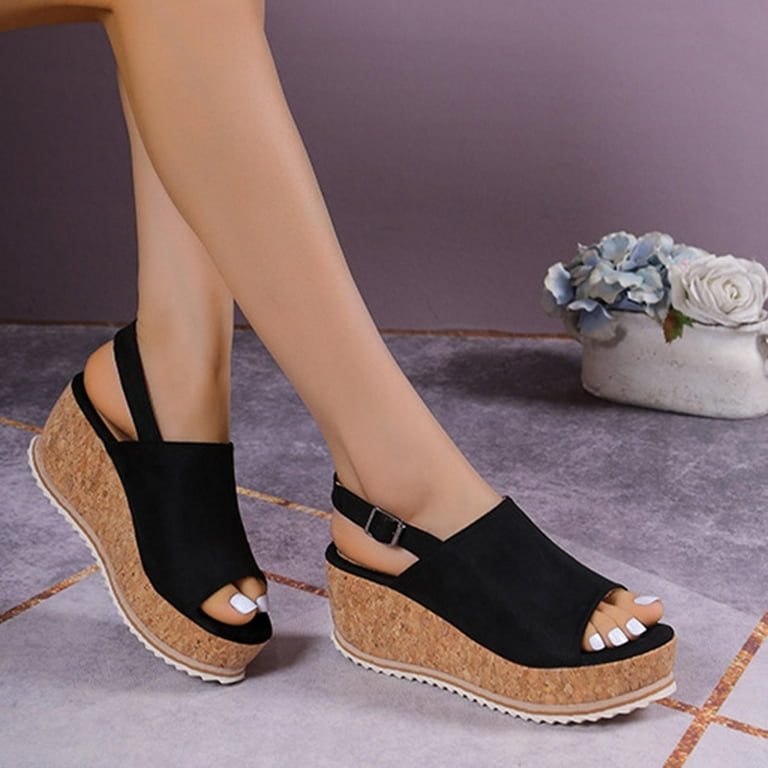 Espadrille adjustable buckle platform hotsell sandals