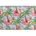 thumbnail image 4 of SKYSONIC 72x48in Palm Tree Coconut Area Rug, Pink Flamingo Beach Non-Slip Floor Carpet for Indoor Living Dining Room and Bedroom Area, 4 of 7
