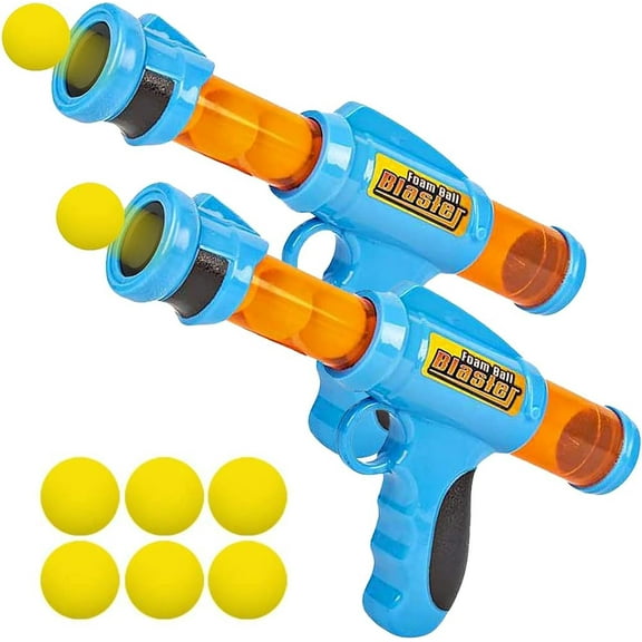 ArtCreativity Foam Ball Launchers Pump Action Toy Blasters 2‑pack with 12 Balls for Kids Ages 5  Outdoor Play and Pet Fetch