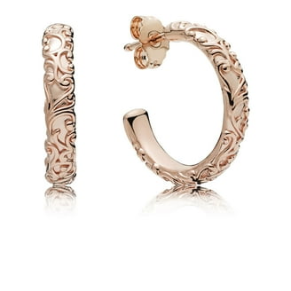 PANDORA Small Asymmetric Heart Pandora Rose Hoop Earrings - 288307